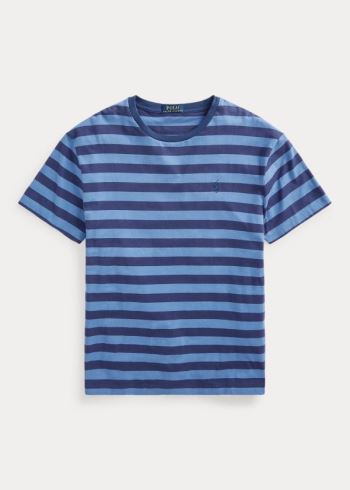 Ralph Lauren Classic Striped Jersey T-Shirt Tmavě Blankyt Blankyt | FQCsrxZ7