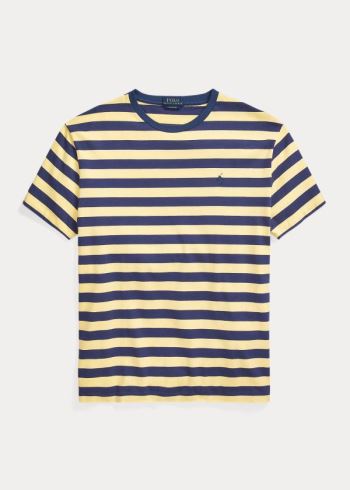 Ralph Lauren Classic Striped Jersey T-Shirt Tmavě Blankyt Žluté | dtWbOFnM