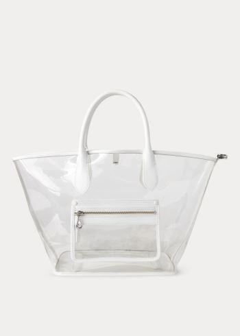 Ralph Lauren Clear Medium Bellport Tote Bílé | 8xD4BPGd