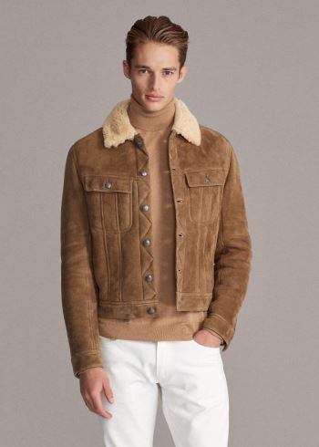 Ralph Lauren Clifton Shearling Jacket Hnědožlutý | Fg5bCc3Q