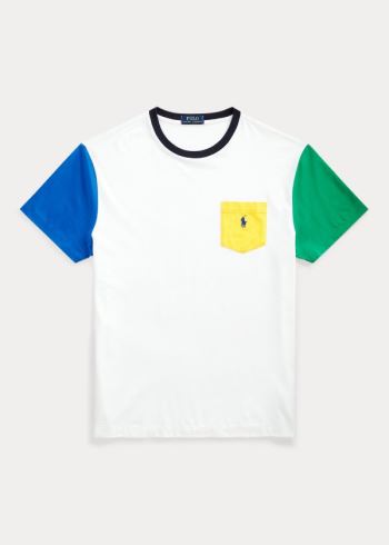 Ralph Lauren Color-Blocked Pocket T-Shirt Bílé Viacfarebný | a7FpEPXE