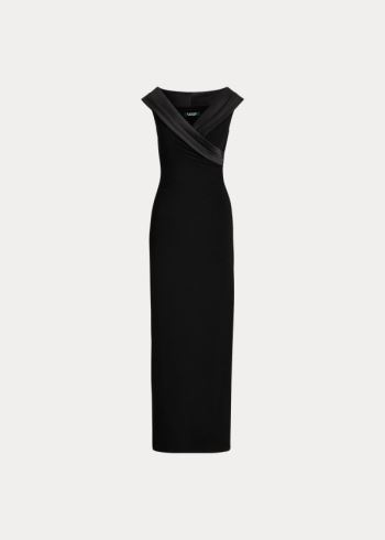 Ralph Lauren Crepe Off-the-Shoulder Gown Černé | Prab5Ncz