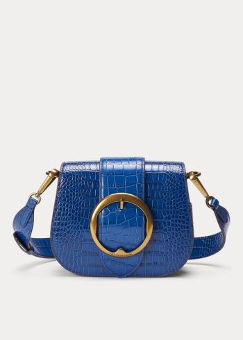 Ralph Lauren Crocodile-Print Lennox Bag Královská Modrá Blankyt | 4Dqu5gBA