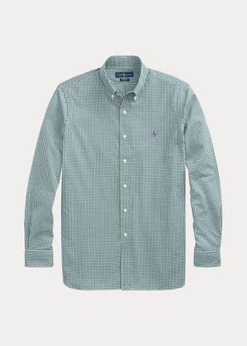 Ralph Lauren Custom Fit Gingham Shirt Zelene Bílé | gD4GsstX