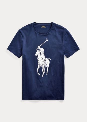 Ralph Lauren Custom Slim Fit Jersey T-Shirt Tmavě Blankyt | hWVHuEuj