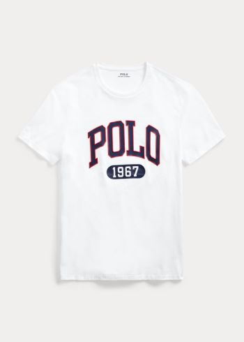 Ralph Lauren Custom Slim Fit Logo T-Shirt Bílé | c3c2uhAS