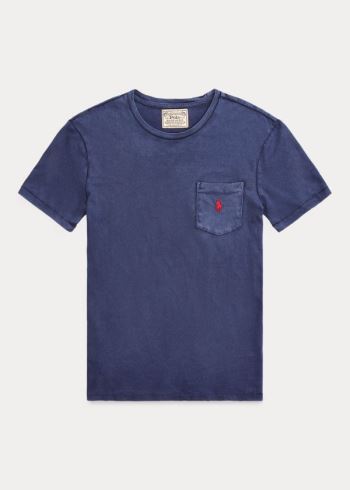 Ralph Lauren Custom Slim Fit Pocket T-Shirt Tmavě Blankyt | fFD3fK0f