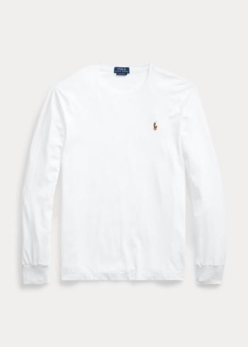 Ralph Lauren Custom Slim Soft Bavlněné Tee Bílé | d20vSYHQ