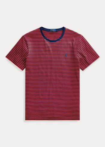 Ralph Lauren Custom Slim Striped T-Shirt Červené Tmavě Blankyt | B3eVVFQl