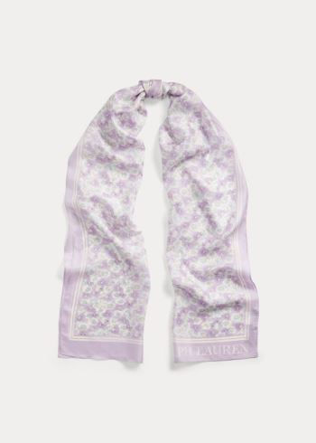 Ralph Lauren Diana Silk Scarf Fialové Bílé | teauLBx7