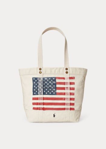 Ralph Lauren Distressed Flag Platene Tote Bílé Viacfarebný | rYeG2NhE