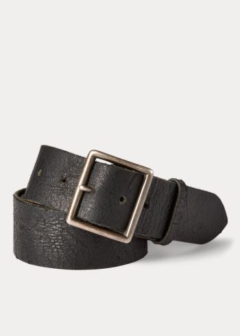 Ralph Lauren Distressed Læder Belt Černé | boIJDLVJ