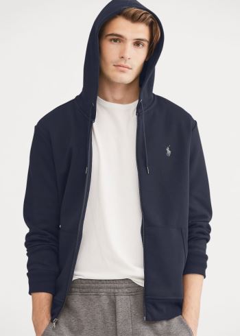 Ralph Lauren Double-Knit Full-Zip Hoodie Tmavě Blankyt | D5g850CE