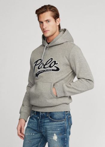 Ralph Lauren Double-Knit Logo Hoodie Šedé | 2BEWVP1Q