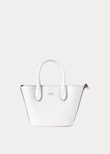 Ralph Lauren Embossed Mini Bellport Tote Bílé | PtF1NQDm