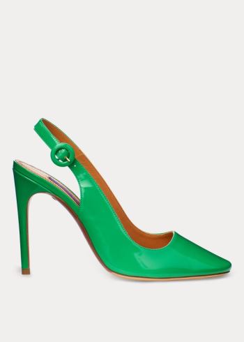 Ralph Lauren Emersyn Lakovaná Slingback Zelene | wv4bnVYL