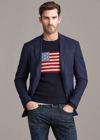 Ralph Lauren Flag Cashmere Crewneck Svetrové Tmavě Blankyt | 0Ups2UhJ