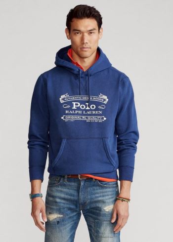 Ralph Lauren Fleece Graphic Hoodie Tmavě Blankyt | 6D5wApdC