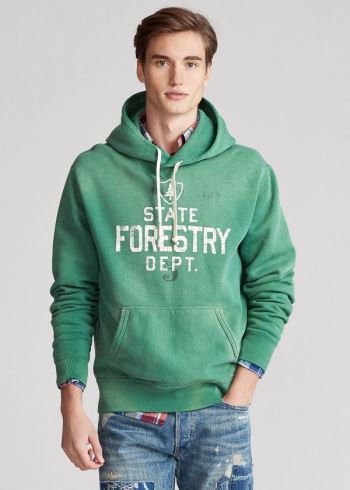 Ralph Lauren Fleece Graphic Hoodie Zelene | GntL34Ay