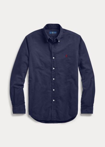 Ralph Lauren Garment-Dyed Oxford Shirt Tmavě Blankyt | t8bRKiZL