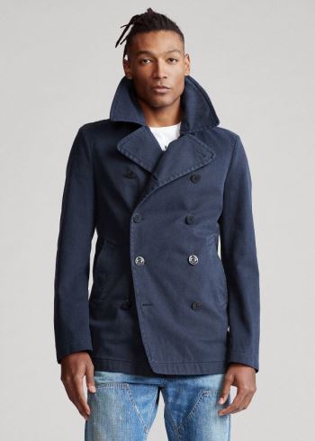 Ralph Lauren Garment-Dyed Peacoat Tmavě Blankyt | QRlqwAev