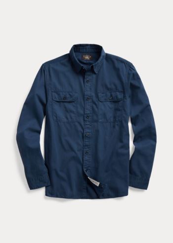 Ralph Lauren Garment-Dyed Twill Workshirt Tmavě Blankyt | bMkSCXyc