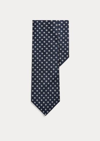 Ralph Lauren Geometric Silk Narrow Tie Tmavě Blankyt | GpBqeHyz