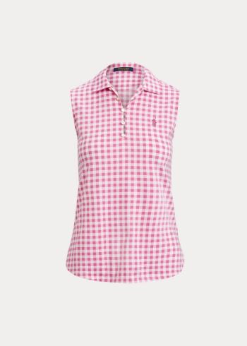 Ralph Lauren Gingham Bez Rukávů Golfové Polo Růžové | lBGN55Yc