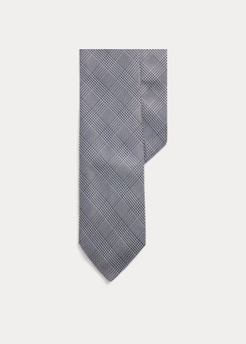 Ralph Lauren Gingham Silk Narrow Tie Tmavě Blankyt Bílé | z8RzHxgX