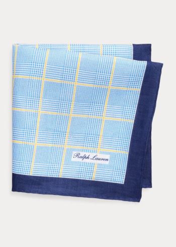 Ralph Lauren Glen Plaid Linen Pocket Square Blankyt Žluté | p9ZS8OAr