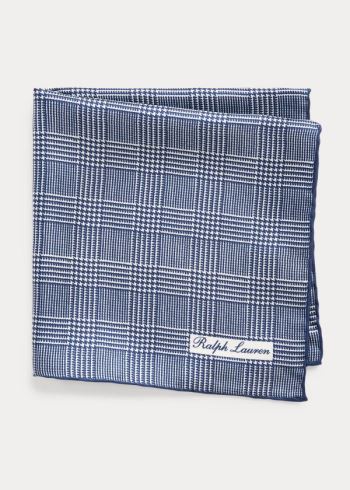 Ralph Lauren Glen Plaid Silk Pocket Square Tmavě Blankyt Bílé | Ik0JOgHD