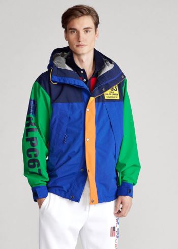 Ralph Lauren Graphic Vody-Repellent Jacket Královská Modrá Viacfarebný | StyvvGYt