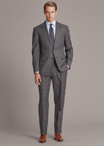 Ralph Lauren Gregory Glen Plaid Wool Suit Šedé Blankyt | Oe6t3asR