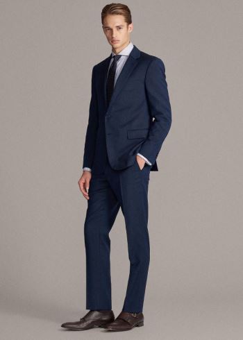 Ralph Lauren Gregory Stretch Birdseye Suit Královská Modrá Blankyt Černé | k41rNKeC