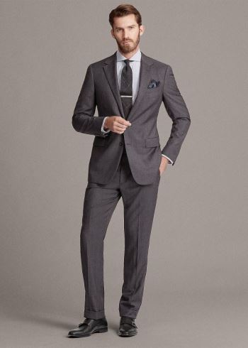 Ralph Lauren Gregory Wool Sharkskin Suit Tmavě Šedé | IWfAa3XI