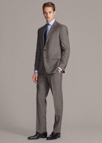 Ralph Lauren Gregory Wool Sharkskin Suit Hnědé | vZYzmO49