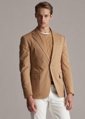 Ralph Lauren Hadley Twill Suit Jacket Hnědožlutý | PVvVLtqq