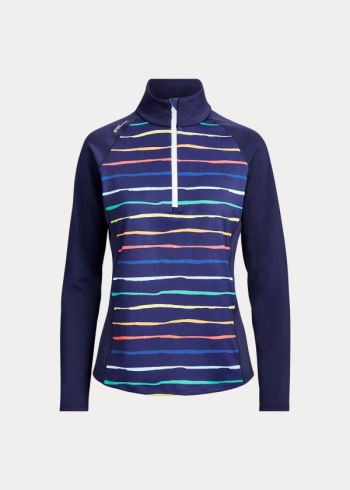 Ralph Lauren Half-Zip Golfové Pullover Tmavě Blankyt Proužek | 7HQJzsQz