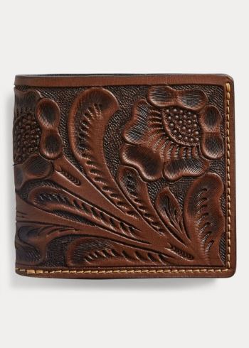 Ralph Lauren Hand-Tooled Læder Billfold Hnědé | ZFanLwV2