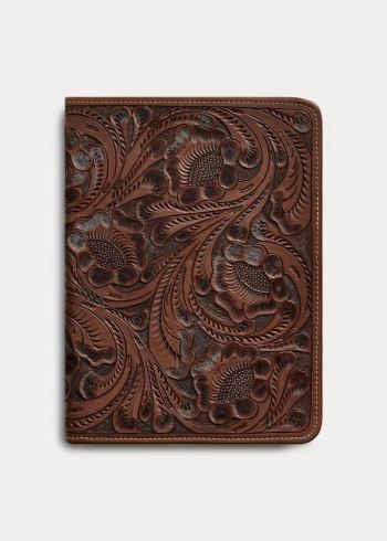 Ralph Lauren Hand-Tooled Læder Portfolio Hnědé | bagjE1JV