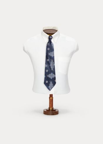 Ralph Lauren Handmade Silk Jacquard Tie Tmavě Blankyt Světle Blankyt Viacfarebný | Ne0dyG6G