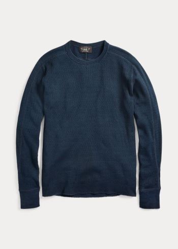 Ralph Lauren Indigo Jacquard-Knit Crewneck Blankyt Indigo | 4xjZgObH