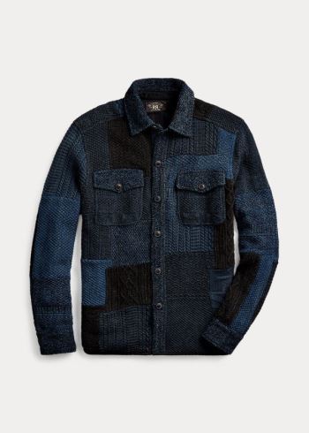 Ralph Lauren Indigo Patchwork Shirt Svetrové Černé Blankyt Indigo | sKIoAw6S