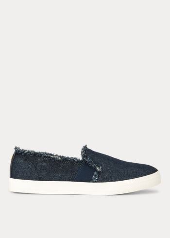 Ralph Lauren Jinny Denim Slip-On Sneakers Tmavě Blankyt | sc7xpPQc