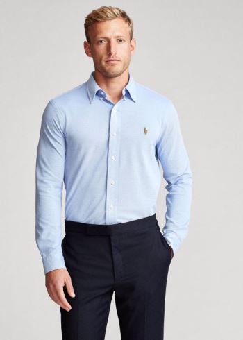 Ralph Lauren Knit Oxford Shirt Blankyt Bílé | bXskktvo