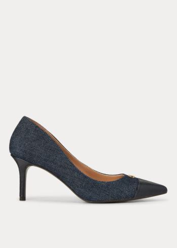 Ralph Lauren Lanette Cap-Špicí Denim Pump Tmavě Blankyt | WzLfsnQW