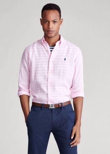 Ralph Lauren Linen Shirt - All Fits Růžové | TeGq6Myq