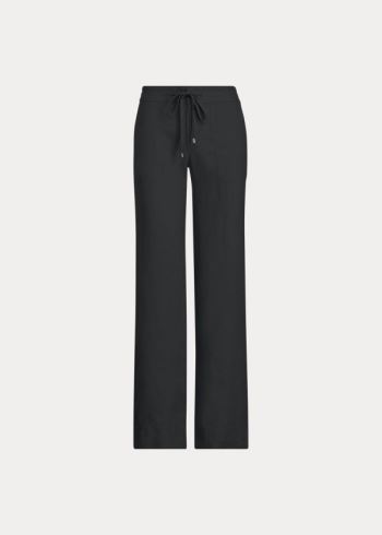 Ralph Lauren Linen Široké-Leg Pant Černé | PXCLhlru