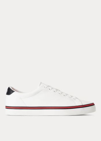 Ralph Lauren Longwood Læder Sneakers Bílé Červené | 86j6ReCj