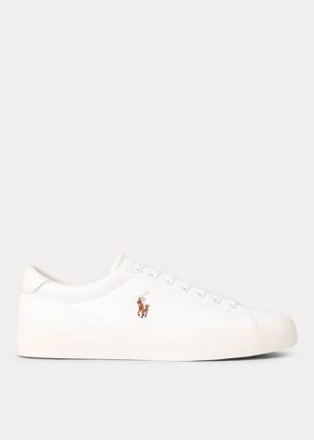 Ralph Lauren Longwood Læder Sneakers Bílé | VE3PlJM8